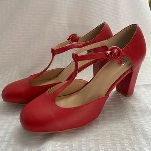 JG Mary Jane Cherry Red Heels NEW 8.5